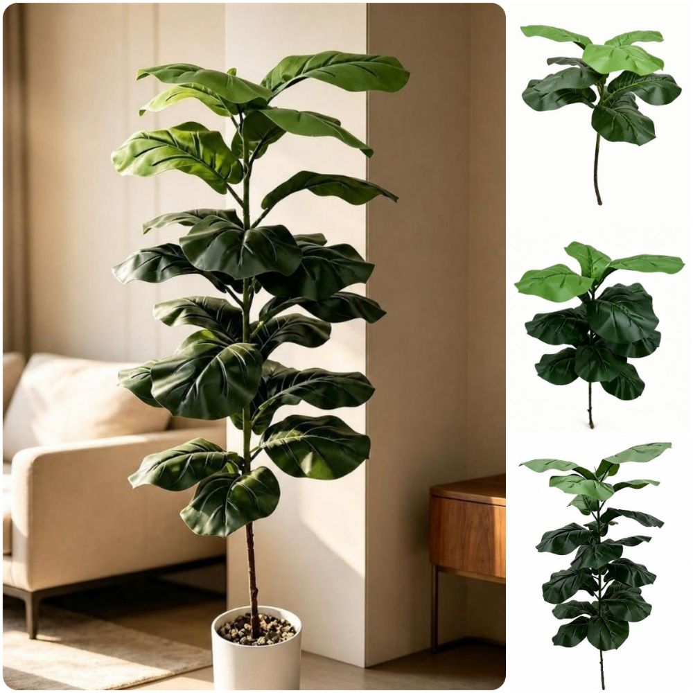 Ficus Lyrata Tree - 9/15/23 Sztuczne liście figowca liratowego, duży